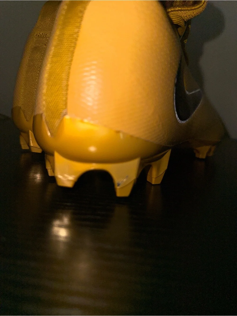 Nike Men's Golden Yellow Black Swoosh Football Cleats